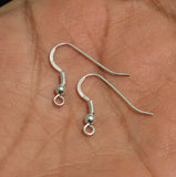 92.5 Sterling Silver Earwire with Spring and 3mm Ball