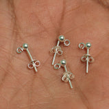 92.5 Sterling Silver 3mm Ball with Loop Stud and Earring Back