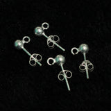 92.5 Sterling Silver 4mm Ball with Loop Stud and Earring Back