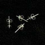 92.5 Sterling Silver Stud with 4mm Disc and Earring Back