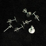 92.5 Sterling Silver 7mm Flat Pad Stud and Earring Back