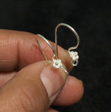 92.5 Sterling Silver Ear wire with Small Flower 21x18mm