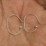 92.5 Sterling Silver Earwire with Ball Behind 18mm