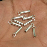 92.5 Sterling Silver 2mm Inner Diameter Long Cord Ends