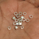 92.5 Sterling Silver 4mm Cube Beads