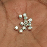 92.5 Sterling Silver 4mm Square Beads