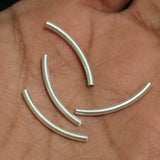 92.5 Sterling Silver 25x2mm Curved Tubes