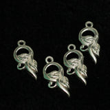 92.5 Sterling Silver Flower and Leaf Charm 19x8mm
