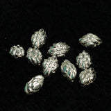 92.5 Sterling Silver Striped Shiny Bead 9x6mm