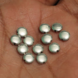 92.5 Sterling Silver Flat Round Bead 6mm
