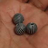 92.5 Sterling Silver 10mm Football Bead