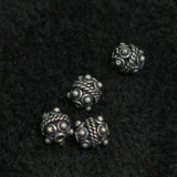 92.5 Sterling Silver 7mm Fine Rava Work Bead