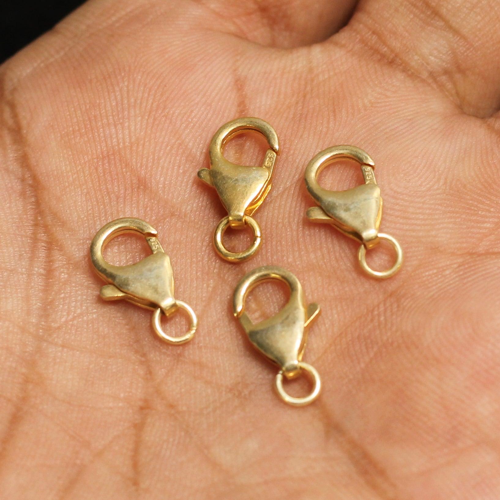 buy fish hook clasp 92.5 Sterling Silver 10mm Fish Hook Clasp, Gold Plated Sterling Silver 12mm Fish Hook Clasp