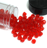 400 Pcs, 4mm Red Faceted Glass Bicone Beads