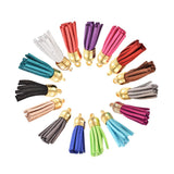 28 Pcs, 1.5 Inch Suede Tassels Pendant Decorations with CCB Plastic Findings Mixed Color