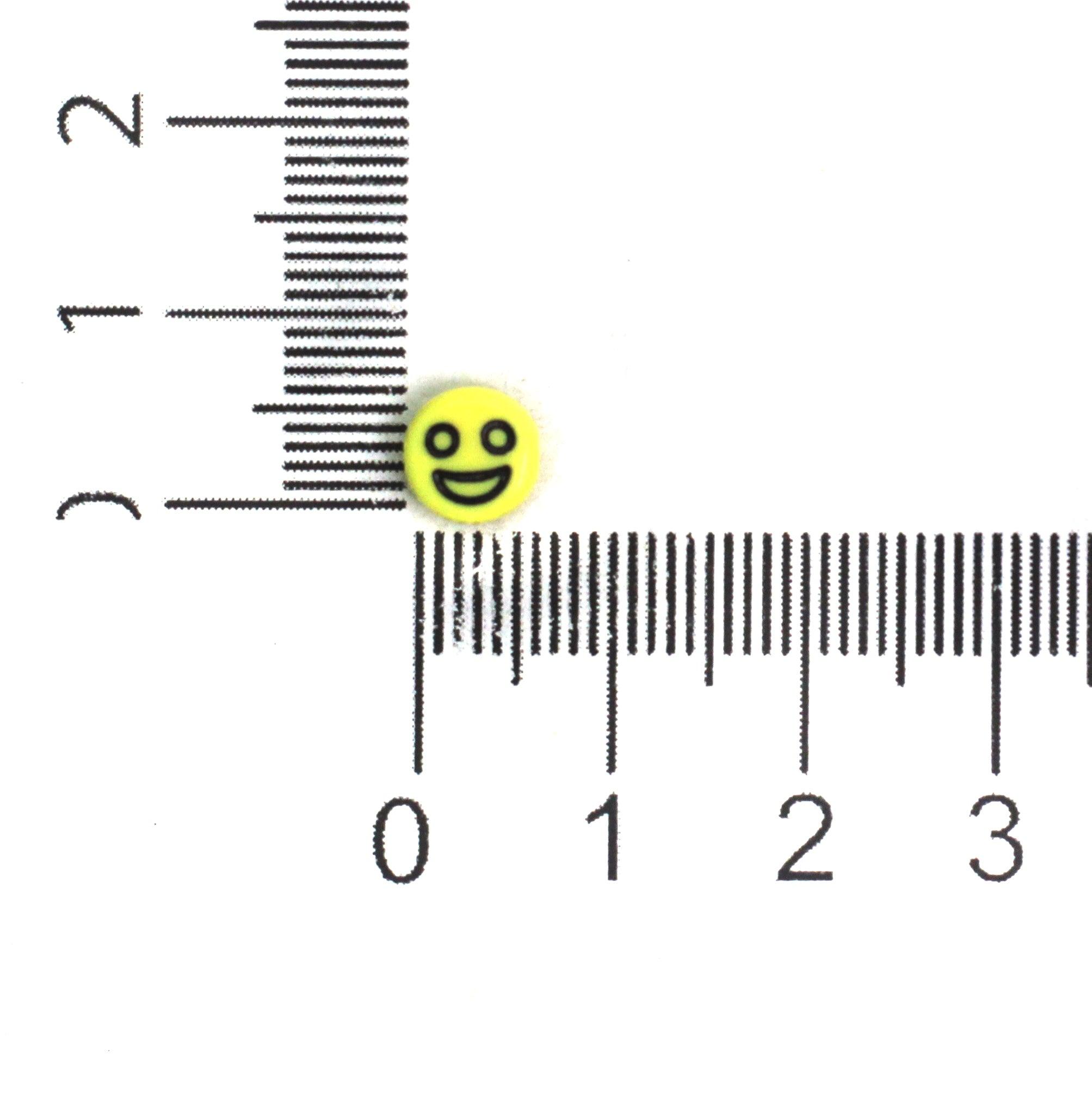 100 Gm 5mm Yellow Color Smiley Acrylic Round Beads_ALP-34-1