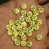 100 Gm 5mm Yellow Color Smiley Acrylic Round Beads_ALP-34