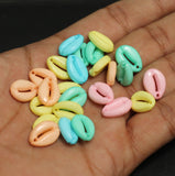 100 Gms, 14X10mm Acrylic Cowrie Beads MultiColor_ACRB-821