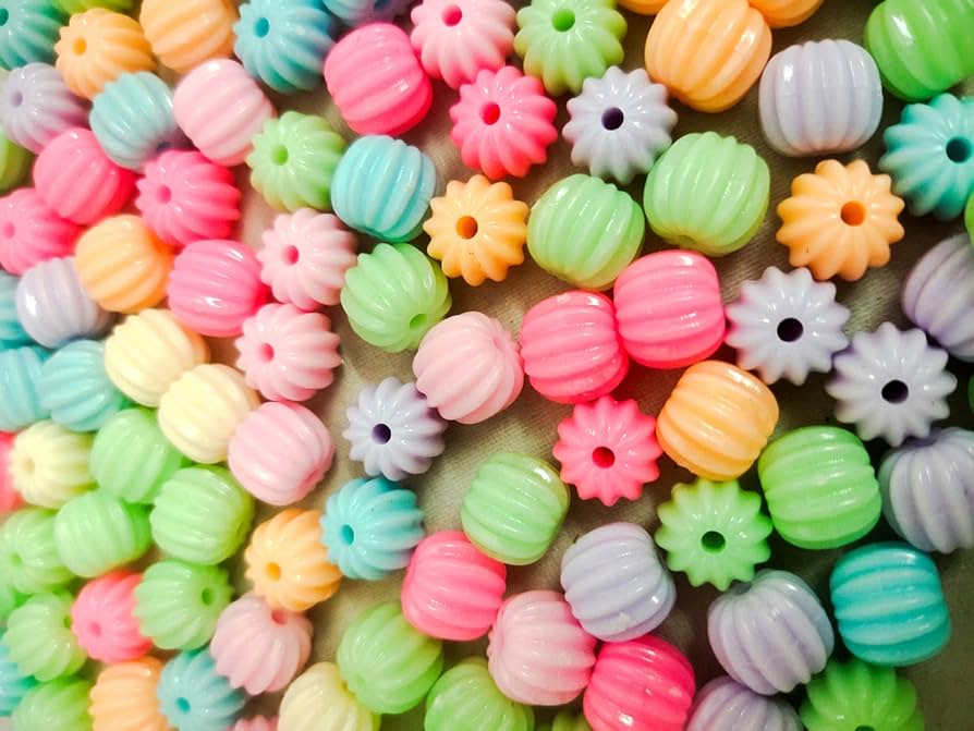100 gm, 10mm Acrylic Assorted Linear Beads_ACRB-837-1