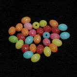 100 gm, 10x7mm Oval Acrylic Beads Assorted Color_ACRB-849