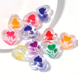 100 gm, 22x13mm Transparent Heart Acrylic Beads Assorted Color_ACRB-851-5