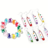 100 gm, 22x13mm Transparent Heart Acrylic Beads Assorted Color_ACRB-851-7