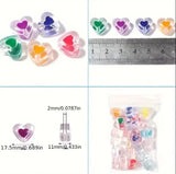100 gm, 22x13mm Transparent Heart Acrylic Beads Assorted Color_ACRB-851_1