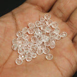 100 gm, 6x4mm Clear Faceted Acrylic Round Beads_ACRB-829-1