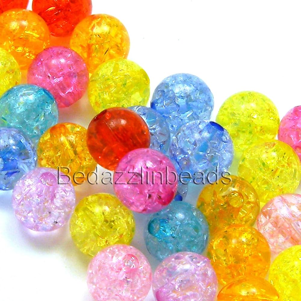 100 gm 8mm Acrylic  Round Beads MultiColor_ACRB-822-1