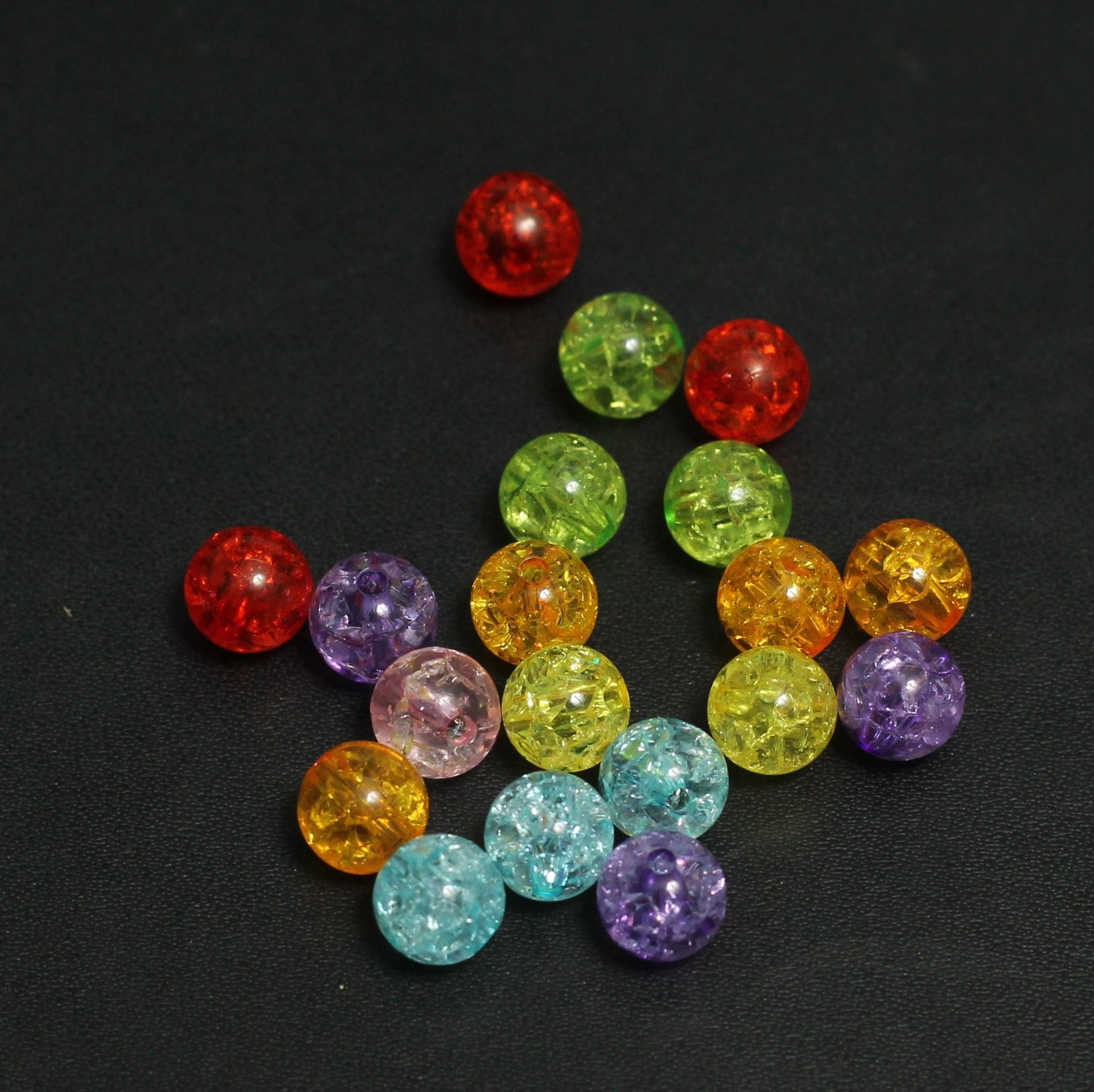 100 gm 8mm Acrylic  Round Beads MultiColor_ACRB-822