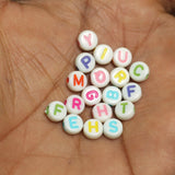 100 gm, Acrylic Round A to Z Alphabet Letter Beads Multicolor 6mm_ALP-02