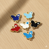10 Pcs 16mm Butterfly Shape Enamel Charms