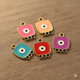 10 Pcs 20X14mm Evil Eye Enamel Charms