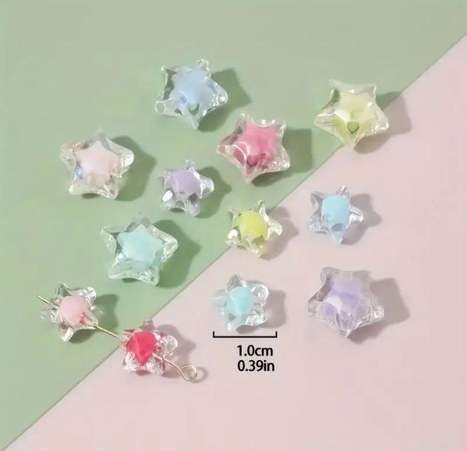 10mm Transparent Star Acrylic Beads Assorted Color_ACRB-852