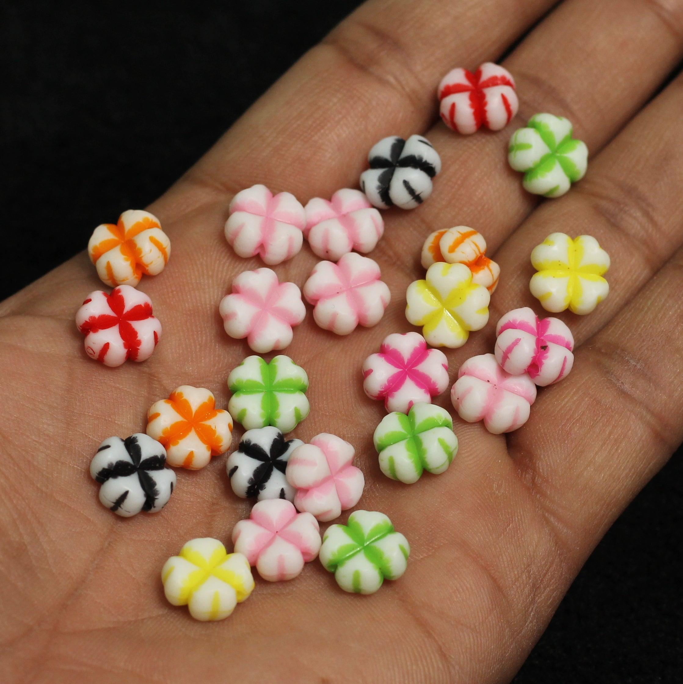 10x5mm Flower Acrylic Beads Assorted Color_ACRB-846_1