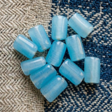 20+ Glass Tumble Beads Rectangle Turquoise 20x14mm
