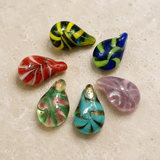 5 Twister Drop Pendants Assorted 20x12mm