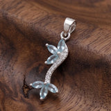 92.5 Sterling Silver Aqua Vine Pendant