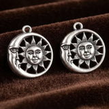 5 Pcs 2.5cm Sun Moon Face Charm