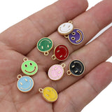 10 Pcs Assorted Smiley Charms Multicolor 11x8mm