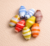 20 Swirl Lozenge Beads Assorted 30x16mm