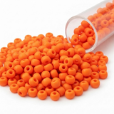 50gm 4/0 Preciosa Opaque Neon Orange Seed Beads