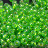 50gm 4/0 Preciosa Lime Green Seed Beads