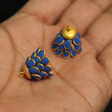 2 Pairs Pacchi Jhumka Opaque Blue 14x19 mm