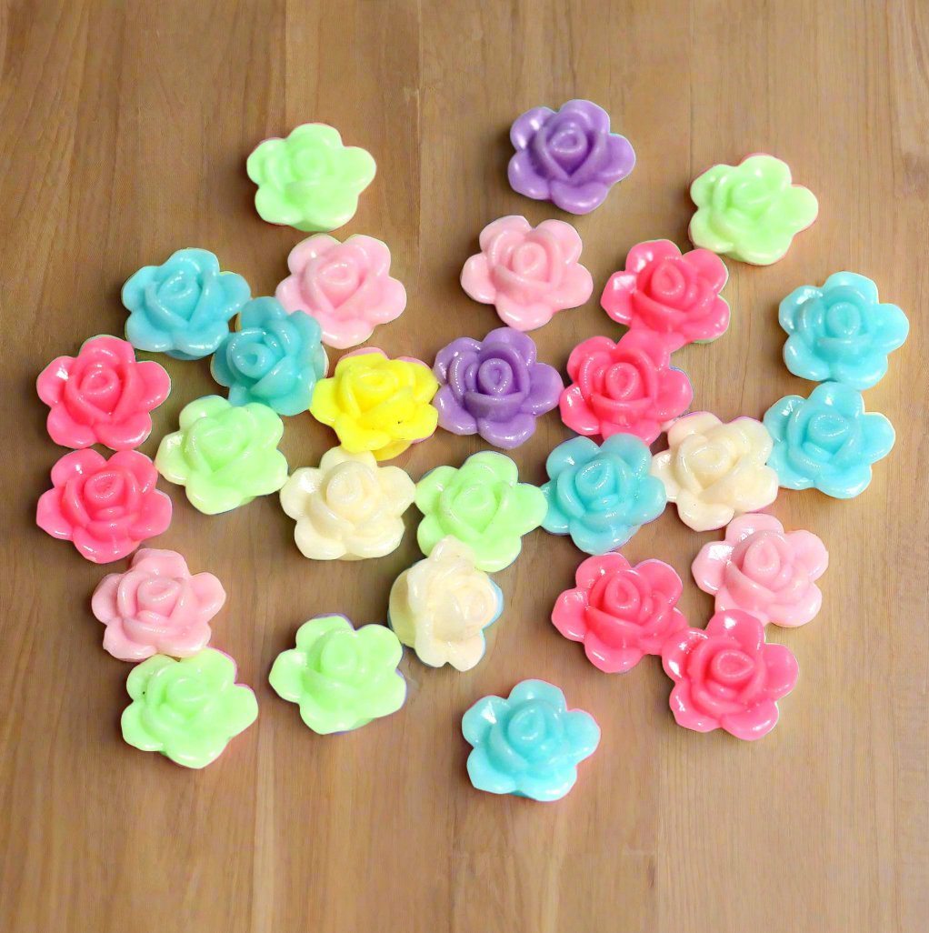 12x7mm Flower Acrylic Beads Assorted Color_ACRB-844_2