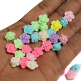 12x7mm Flower Acrylic Beads Assorted Color_ACRB-844