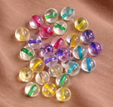 280+ Glass Round Beads Inside Color Assorted 8mm 200 Gm