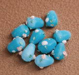 10 Bump Dotted Drop Beads Turquoise 16x10mm