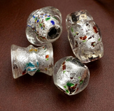 40 Pcs Silver Foil Beads White