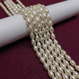 1 String 6x9mm Shell Pearls Drop Beads